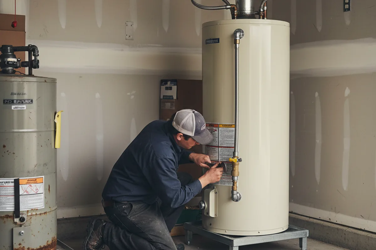 Water heater and shutoff valve replacement in New Washington