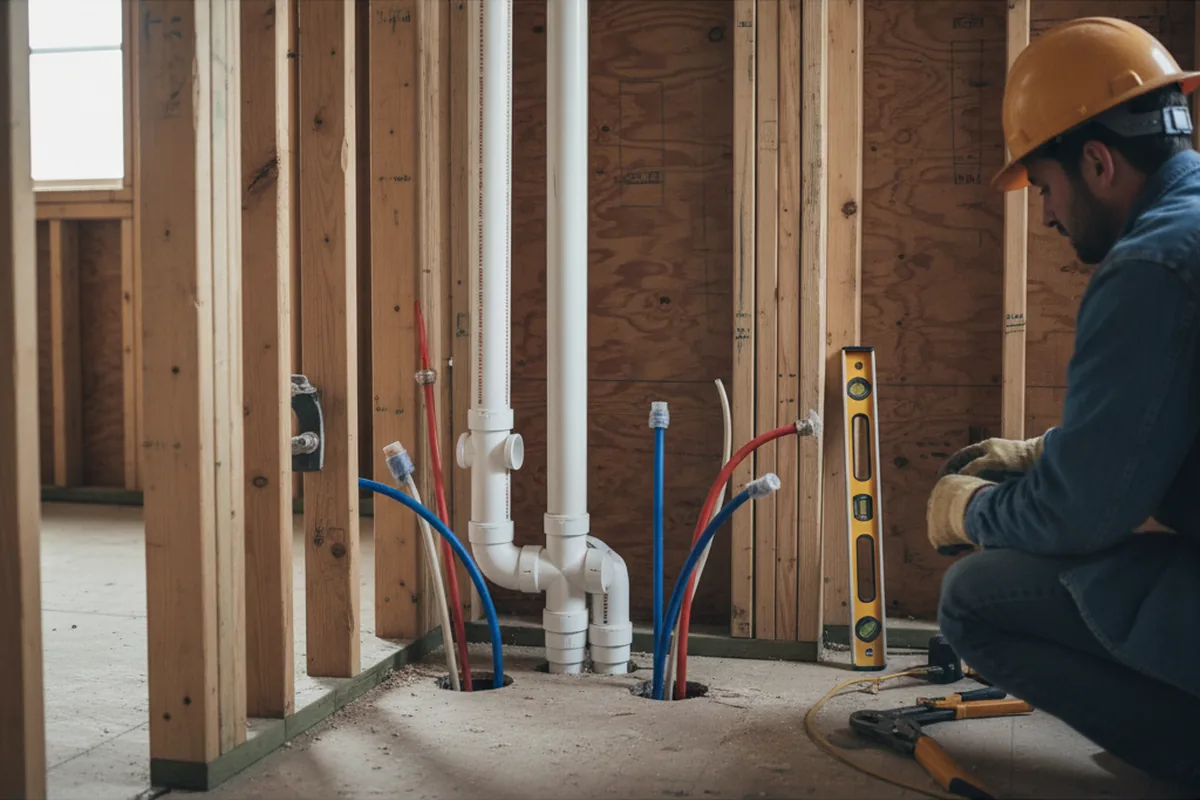 Drain and supply rough-in during Garbage Disposal Repair in New Washington